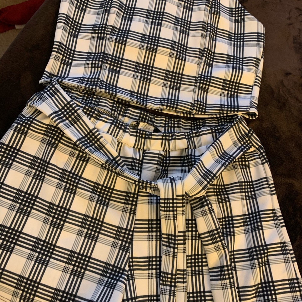 Plaid shorts and top set